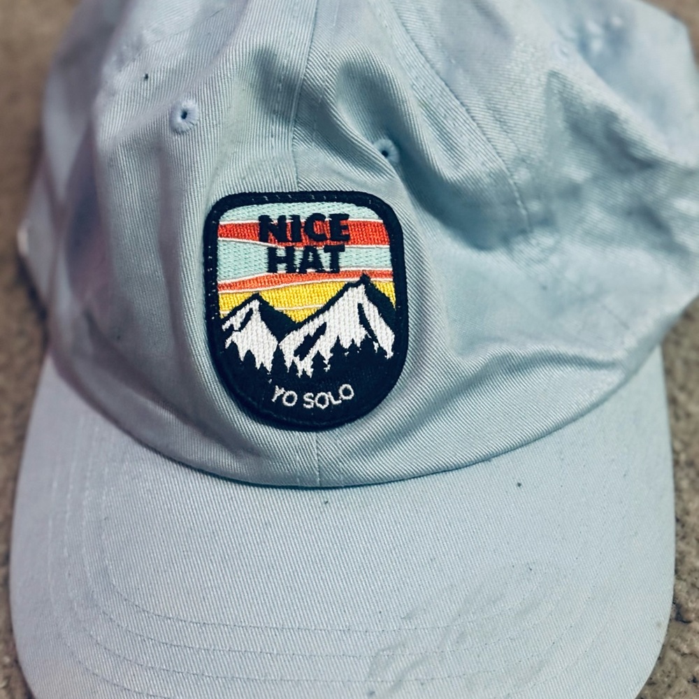 The Classic Light Blue Kids Cap with Mountain Patch